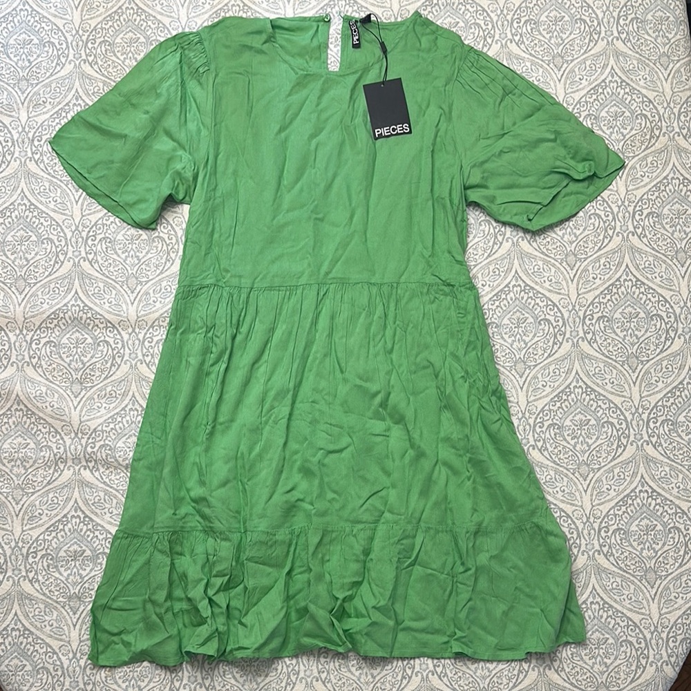 PIECES Green Mini Dress